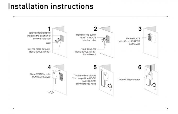 Linha da arma do carregador de Wallbox do carro elétrico de EV-HW com tela 7KW 3
