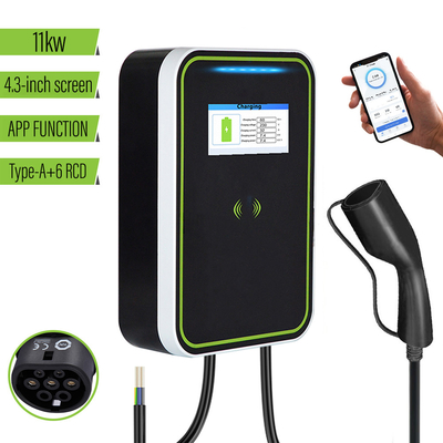 Pulsar do carregador de Wallbox do carro elétrico mais o corpo do PC com o ODM do OEM da proteção do escapamento da terra do wallbox 7kw do carregador do ev do App